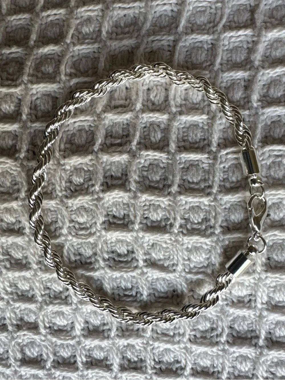 ❤️ 3/$15 Silver Twisted Rope Bracelet Lobster Clasp Jewelry Classic